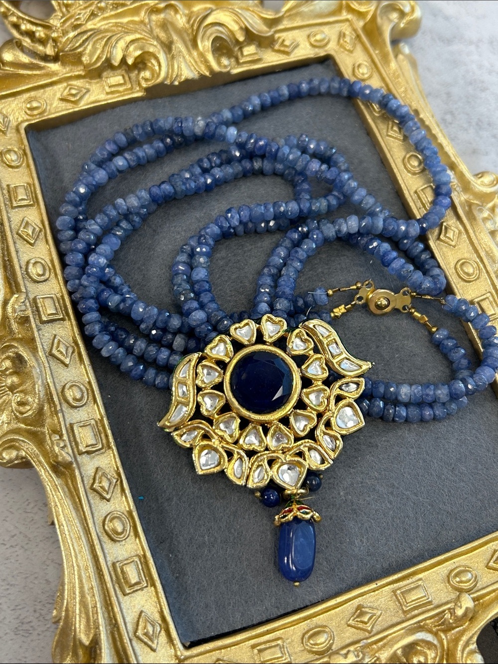 Elegant Topaz Necklace with Gold Pendent